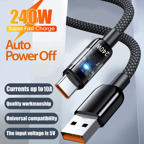 Cable De Datos De Carga Rápida Usb Tipo C De 240 W (2 M, Alt