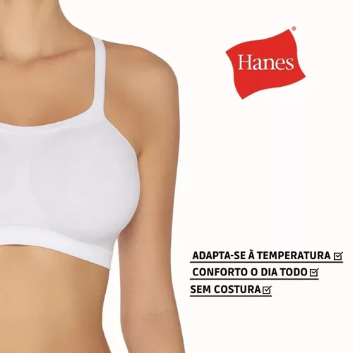 2 Top Bandini Hanes Feminino Sem Costura Básico Liso