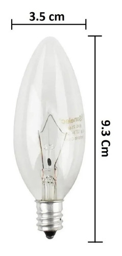 Foco Tipo Vela 40w Candil Base E12 Luz Calida Kit 12 Piezas
