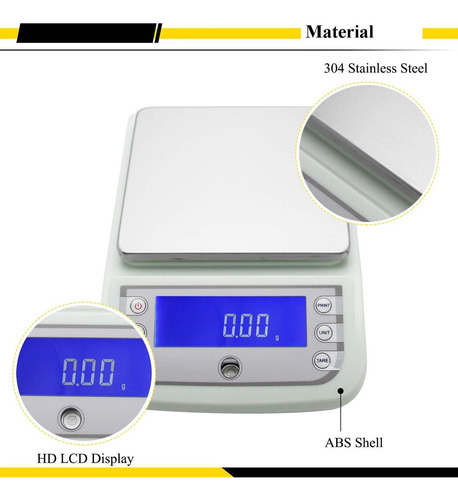 Báscula Digital Electrónica Alta Precisión 0.01g/5000g, 110v