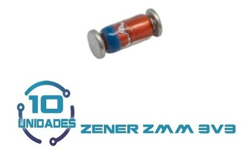 10 Unid Diodos Zener Zmm 3.3v 3v3 1w Smd