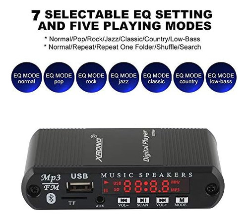 Receptor De Audio Bluetooth Radio Fm, Reproductor Digital Mp