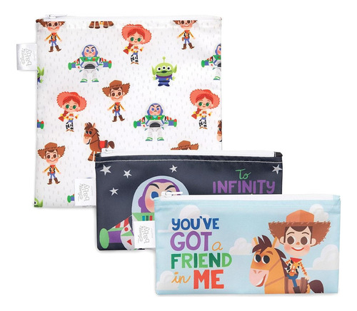 Bolsas Reutilizables Para Sándwich Bumkins Toy Story 3 Pzas