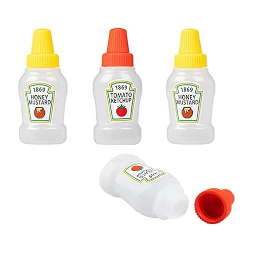 Yasuoa Botellas De Ketchup Y Mostaza De 1 Oz, Recipiente Par