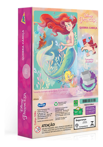 Quebra-cabeça 100 Peças Ariel A Pequena Sereia Jak Toyster