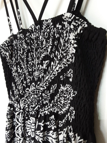 Imagen 9 de 9 de Vestido Negro Con Estampado Estilo Mándala, Talla S