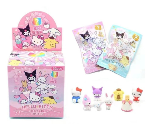 3 Random Box Borrador Kawaii Tipo Personajes Hello Kitty.