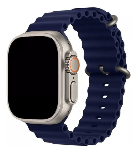 Pulseira Oceano Para Smart Watch Ultra 42/44/45/49mm Cor Azul-marinho