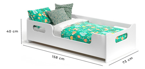 Mini Cama Infantil Para Quarto Com Grade Lateral E Colchão