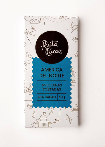 Barra De Chocolate América Del Norte Con Avellanas Tostadas