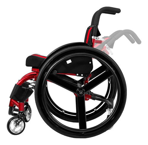 Silla Ruedas Deportiva Plegable Aluminio Ligera Compacta Color Rojo