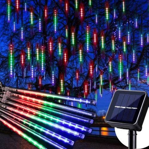 Luces Led Lagrima Meteoro X 8 Decoracion Navidad Multicolor