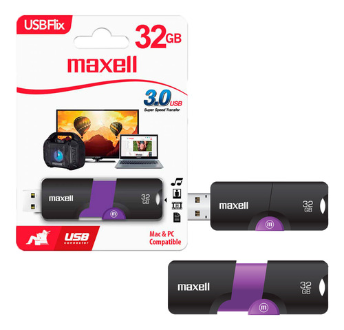 Pendrive Usb 3.0 32gb Maxell Flix Compatible Mac Y Windows