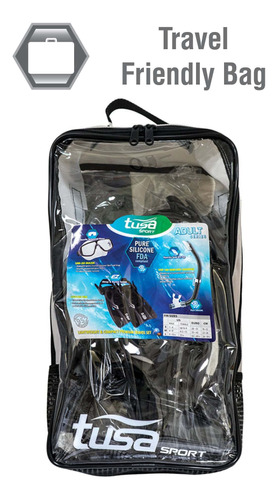 Tusa Sport Platina Hyperdry Mask Snorkel Aleta Viaje Set