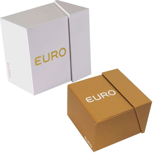 Relogio Feminino Prata Euro Caixa Branca Fashion Eu2035yna