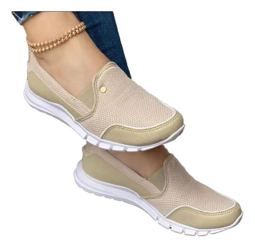 Zapatos Plataforma Casual De Malla Suaves Y Cómodas Mujer