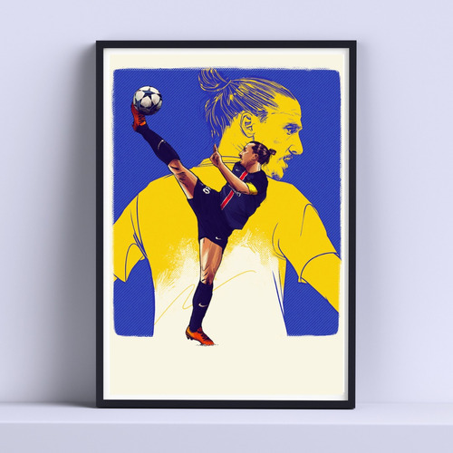 Cuadro Zlatan Ibrahimovi Volea Ilustr 30x40cm List P Colgar