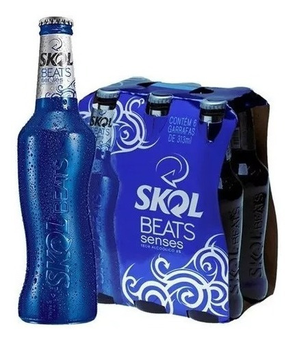 Cerveja Skol Beats Senses Long Neck 269ml Pack C/6 Unidades