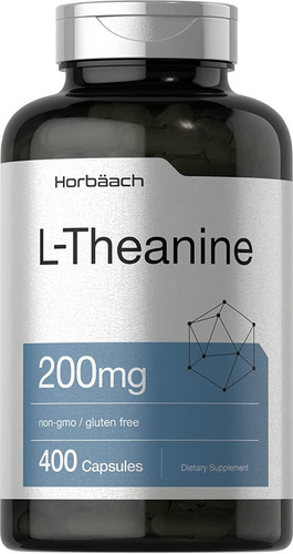 L Theanine L Teanina 200mg (400 Capsulas) Horbaach Hecho Usa Sabor S/n