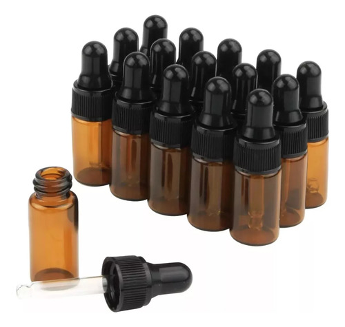 100 Uds 3 Ml Ambar Cuentagotas Frascos For Essential Oil