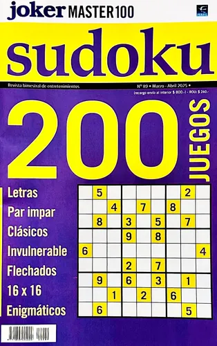 Sudoku Joker Master 100 N° 89 - 200 Juegos