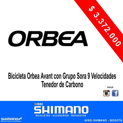 Bicicleta Orbea Con Grupo Sora De 9v Y Tenedor De Carbono