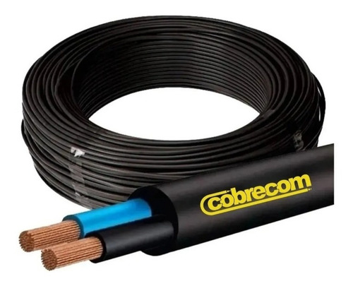 Cabo Pp 2x2,5mm 500v Flexível Fio 2 Vias Cobrecom 30 Metros Cobertura Preto