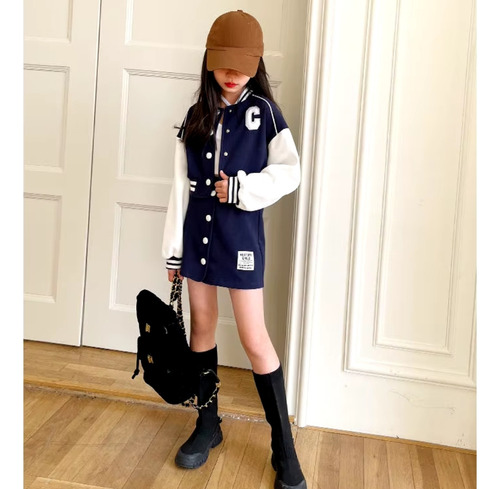 Conjunto Niña 2 Piezas Bomber Y Falda
