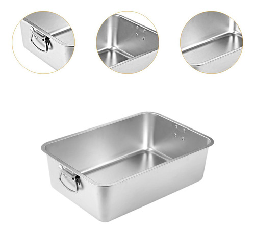 Caja De Arena Abierta De Acero Inoxidable Con Asas, Inodoro