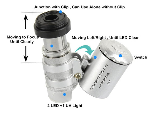 Lupa Microscopio Digital Para Celulares Universal 60x Led