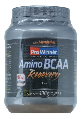 Imagen 2 de 2 de Suplemento Amino Bcaa Recovery Polvo (400 Gr) - Prowinner Sabor Mandarina