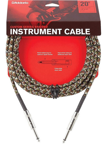 Daddario Pw-bg-20cf Cable Instrumento Guitarra Bajo 6 Metros