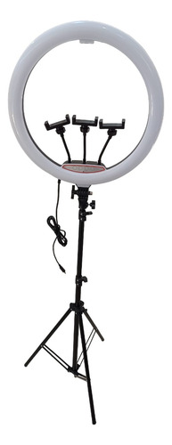 Aro De Luz Led De 45 Cm, Soporte Para 3 Celulares + Trípode.