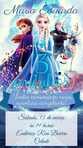 Convite Digital Frozen 2 Editável