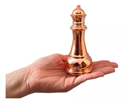 Decoração Enfeite Peça Xadrez Rosegold Rainha Porcelana