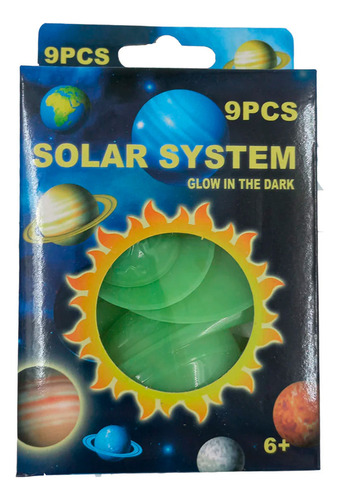 Figuras Planetas 3d Glow Brillan En La Oscuridad 9 Piezas