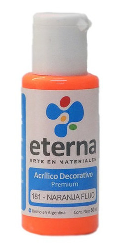 Eterna Acrilico Decorativo 50ml Naranja Fluo