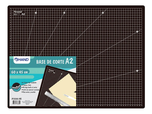 Base De Corte A2 (60x45cm) Hand Negro. Salvacorte