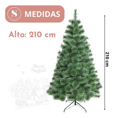 Arbol De Navidad Frondoso 2.10 M Merry Christmas