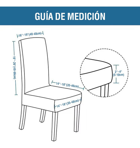Fundas Elástica Para Sillas Comedor Lavable Protector 6 Pzas