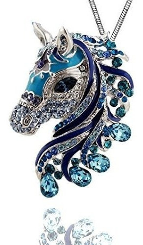 Dianal Boutique Hermoso Caballo 3d Colgante Collar Esmalte C