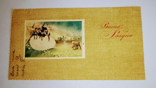 Tarjeta Postal Italia Pascua 1921-matasello Gorizia 