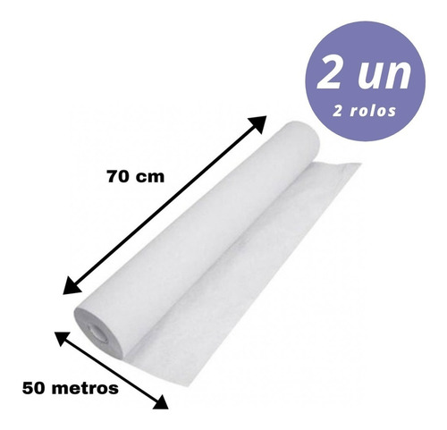 2un Papel Rolo Lençol Descartável Para Maca Hospitalar 70x50 Fortclean 100% celulose Lençol Papel em Rolo Bobina en tubular de 70cm x 50m