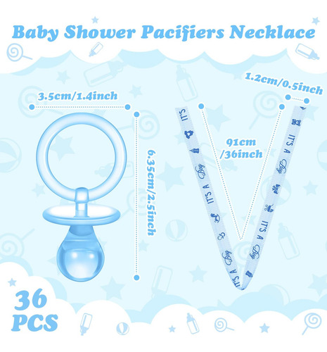 Coume 36 Piezas Pacientes De Baby Shower Collar Acrílico Fav