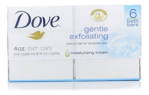 Dove Barras De Belleza Exfoliantes Suaves 4 Oz, 6 Barras