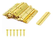 Comprar 24 Bisagras De 6,5 X 1,5 Cm, Bisagras De Caja Dorada De...