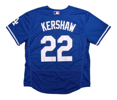 Imagen 2 de 3 de Camiseta Casaca Baseball Mlb La Dodgers 22 Kershaw Blue