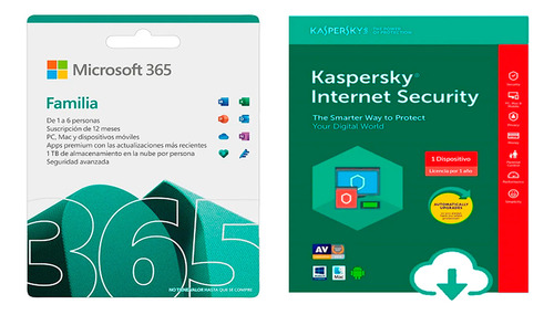 Office 365 Family 6 Usuario+kaspersky Internet Security 1año