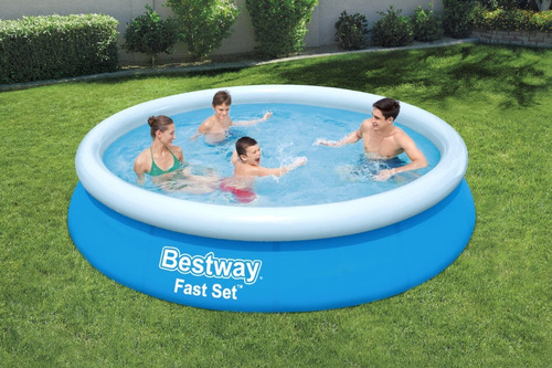 PILETA INFLABLE GRANDE --- Bestway Fast Set 57273 - 5377 L - Azul