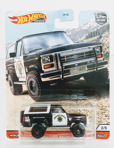 Camioneta Hot Wheels Ford Bronco 85 Policía Real Riders